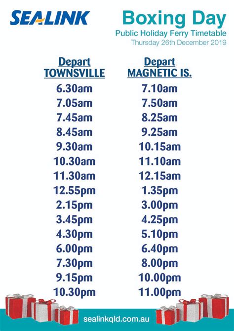 Magnetic Island Ferry Timetable - SeaLink Queensland | Words, Boxing day, Ferry