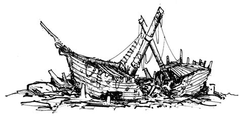 Image result for shipwreck drawing Boat Drawing, Ship Drawing, Shipwreck Tattoo, Sunken Ship ...