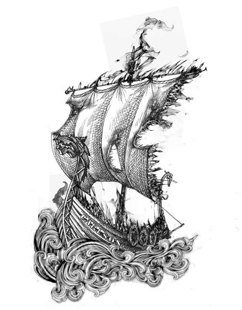 Viking Ship Tattoo Designs