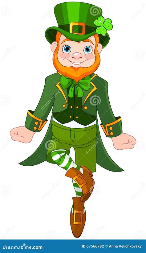 Dancing Leprechaun stock vector. Illustration of costume - 67566782