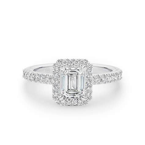 Emerald Cut Halo Diamond Engagement Ring - Gregory Jewellers