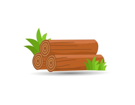 Cartoon Wood Logs Illustration Vector. Wooden For Camping Bonfires With Trunks And Planks ...