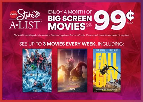 AMC Stubs A-List: Get 1st month for 99 cents, see 3 movies a week - Living On The Cheap