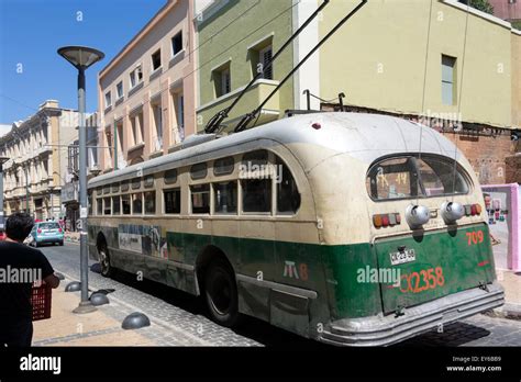 Old trolley bus. Valparaiso. Chile Stock Photo, Royalty Free Image ...