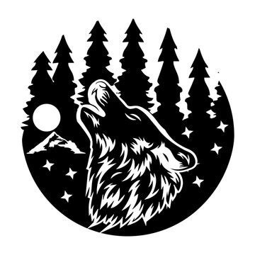 Free Wolf Pack Clipart Black