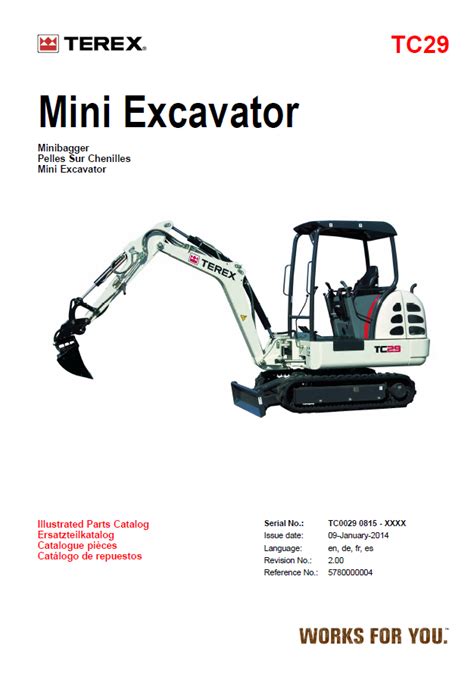 Terex TC 29 Mini Excavator PDF Illustrated Parts Catalog