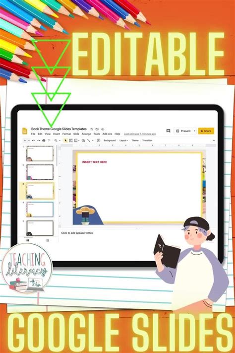 EDITABLE GOOGLE SLIDES™ Templates BOOK Theme Distance Learning [Video ...