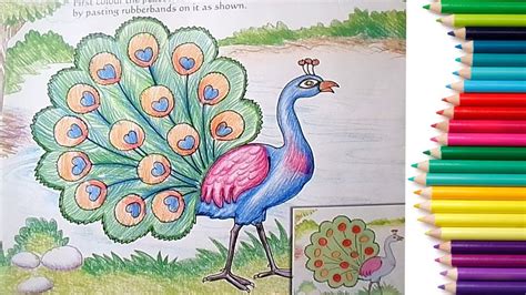 Easy Peacock Scenery Drawing - How to draw easy and simple scenery for ...