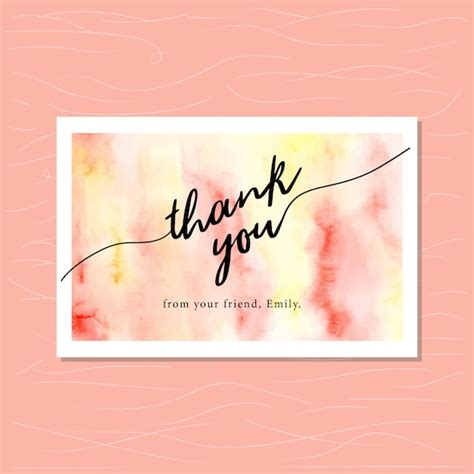 Premium Vector | Thank you card with abstract watercolor background