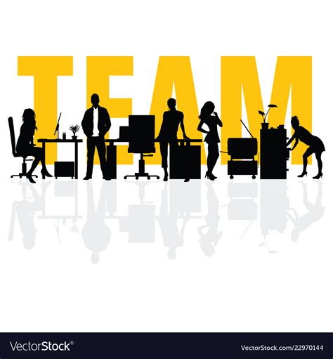 Business team people silhouette Royalty Free Vector Image