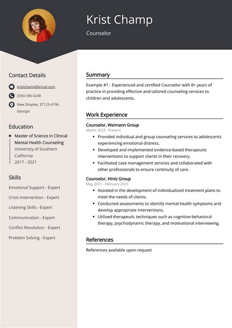 Counselor Resume Example (Free Guide)