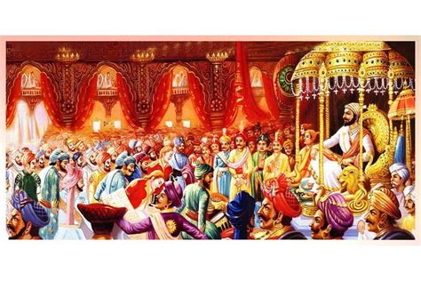 Chhatrapati Shivaji Maharaj Raj Darbar Painting On Canvas