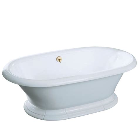 KOHLER Vintage 6 ft. Center Drain Free-Standing Cast Iron Bathtub in ...