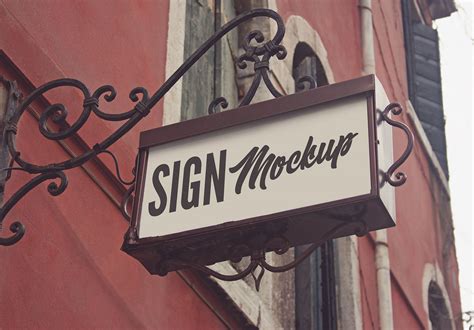 Free Vintage Wall Sign Board Mockup PSD - Good Mockups