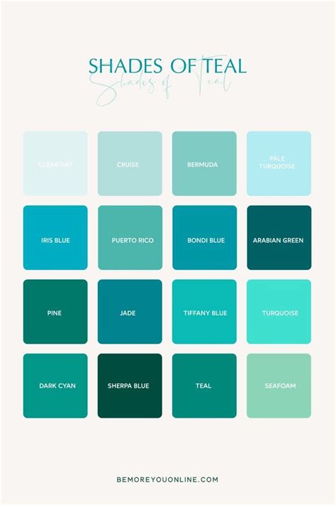 Teal color names - 70 photo