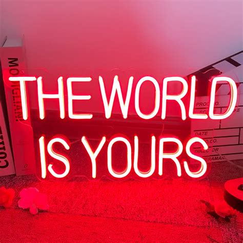 The World is Yours Neon Sign for Wall Decor, Red The World Is Yours LE – Neonsignsindia