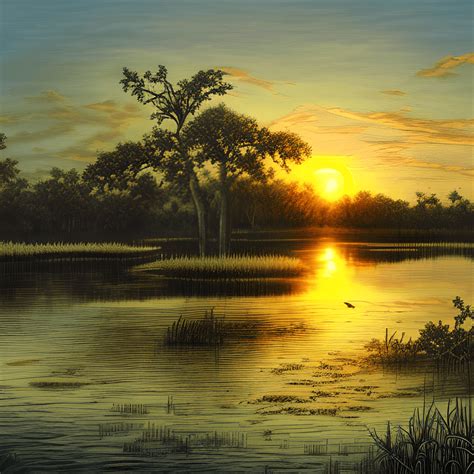 Bayou Sunset · Creative Fabrica