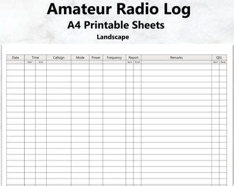 Log Sheets Ham Radio - Etsy