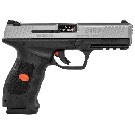 Sar USA SAR9 9mm Luger 4.4in Black/Stainless Pistol - 17+1 Rounds ...