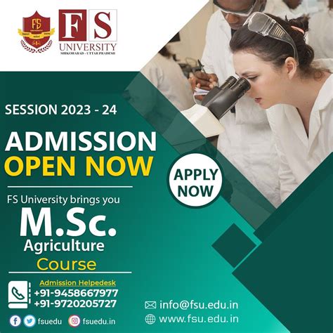 FS 𝐔𝐧𝐢𝐯𝐞𝐫𝐬𝐢𝐭𝐲 𝐈𝐧𝐯𝐢𝐭𝐞𝐬 𝐚𝐩𝐩𝐥𝐢𝐜𝐚𝐭𝐢𝐨𝐧 𝐟𝐨𝐫 M.Sc. Agriculture 𝐏𝐫𝐨𝐠𝐫𝐚𝐦𝐦𝐞𝐬 𝐟𝐨𝐫 ...