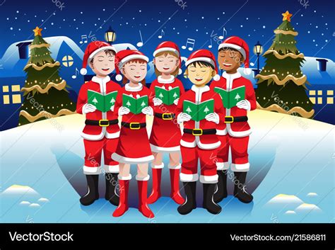 Children singing in christmas choir Royalty Free Vector