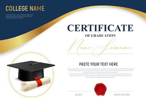 Free Vector | Certificate of graduation template