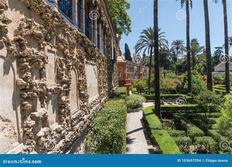 Gardens of Real Alcazar of Seville Andalucia, Spain Stock Photo - Image ...