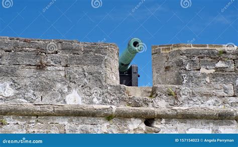 Canon Behind a Parapet Wall on Castillo De San Marcos Stock Image - Image of marcos, parapet ...