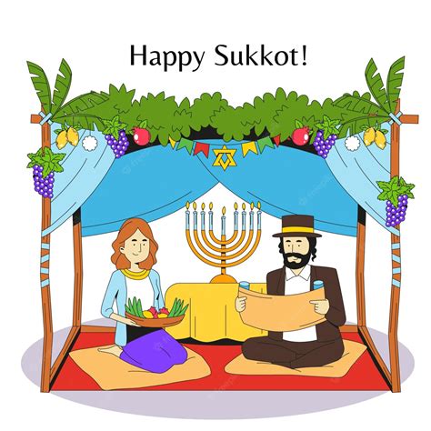 Free Vector | Illustration of people celebrating sukkot