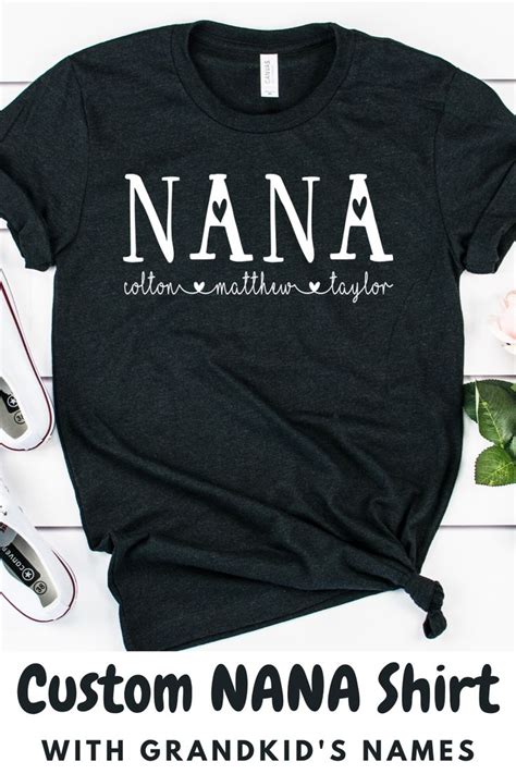 Nana Shirt With Grandkid's Names, Custom Nana Shirt, Gift for Nana ...