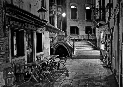 Venice Black And White Night Photograph by Frozen in Time Fine Art Photography