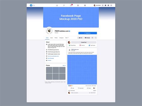 Facebook Page Mockup 2020 New Design (PSD)