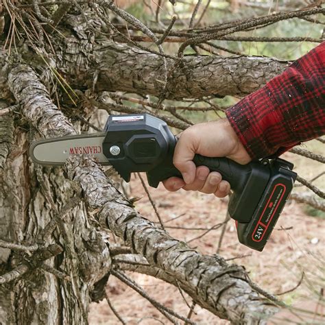 24V Mini Electric Chainsaw - Compact & Cordless with Powerful Cutting