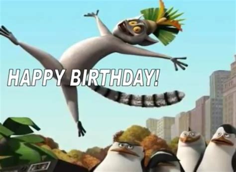 Madagascar style birthday greetings. | Birthday, Birthday tune, Birthday greetings