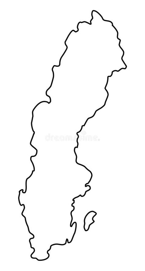 Sweden Map Outline Vector Illustration Stock Vector - Illustration of ...