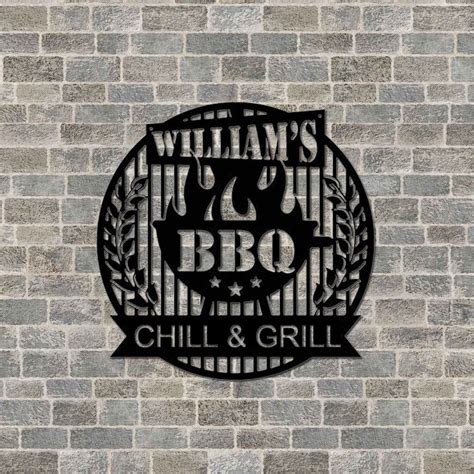 BBQ Personalized Metal Signs Funny Bar Signs Beer and Grill Kitchen ...