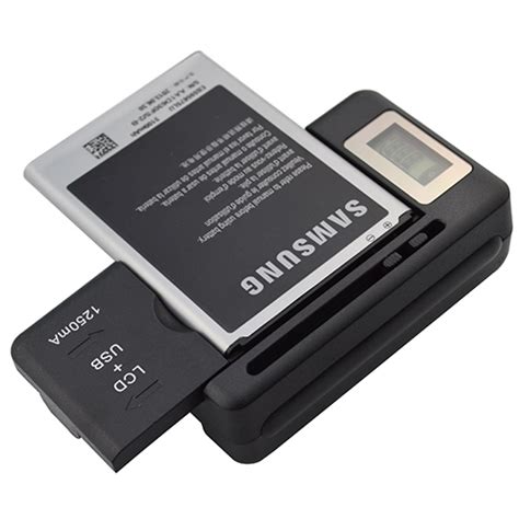 Universal LCD Wall Travel Charger for Cell Phone PDA Camera Li-ion Battery with USB Port Black