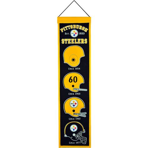 Pittsburgh Steelers Logo Evolution Heritage Banner – Palm Beach Autographs