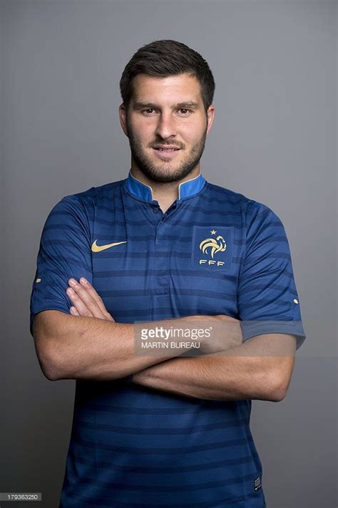 France's national football team forward Andre-Pierre Gignac poses on ...