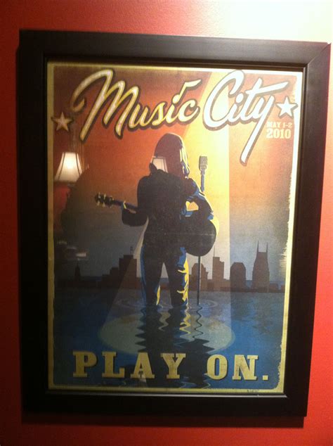 Poster Music City Flood Play On! | Painting, Music city, Poster