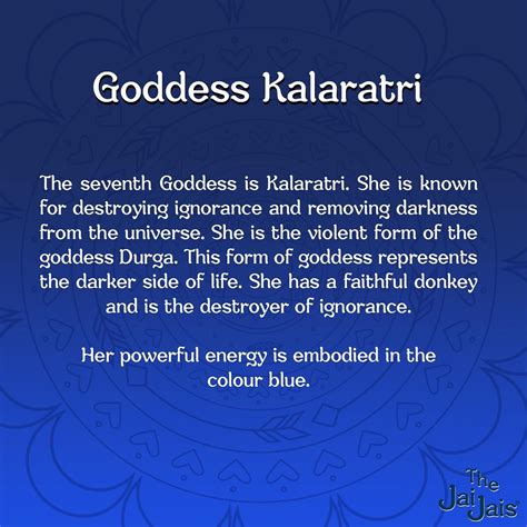 🎉Navratri Day 7- Goddess Kalaratri!🎉 Each of the nine days of Navratri ...