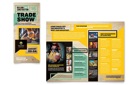 Builder's Trade Show Tri Fold Brochure Template Design