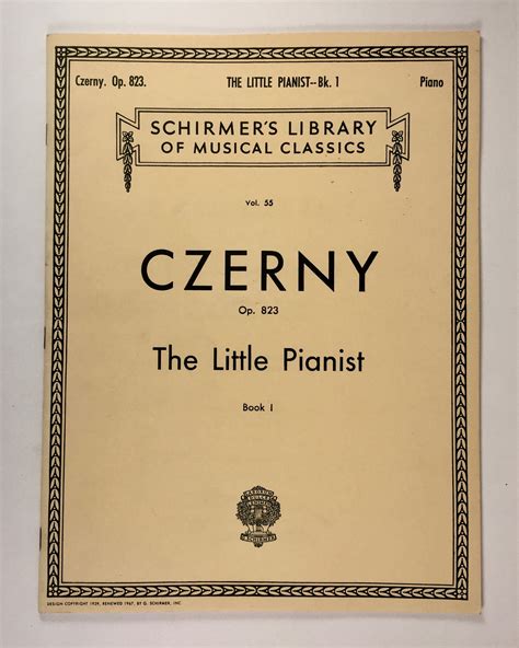 Sheet Music Book, Classical, The Little Pianist, Book 1, Czerny ...