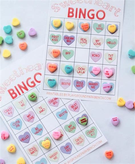 Conversation Hearts Valentine Bingo