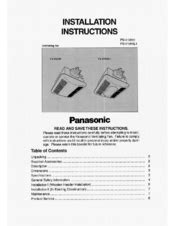 Panasonic FV-11VHL1 Manuals | ManualsLib