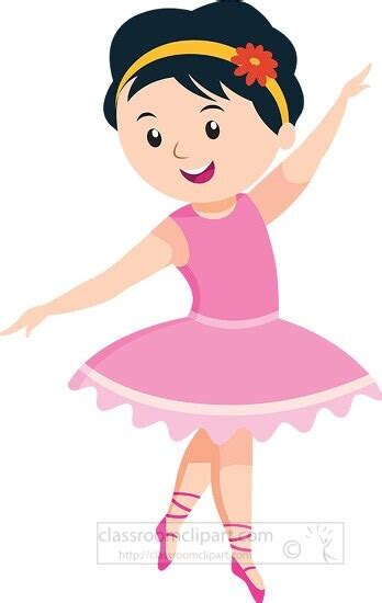 Dance Clipart-cute ballerina in pink dance clipart