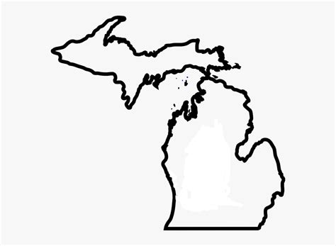 Michigan Blank Map Clip Art - Michigan Outline Png, Transparent Png ...