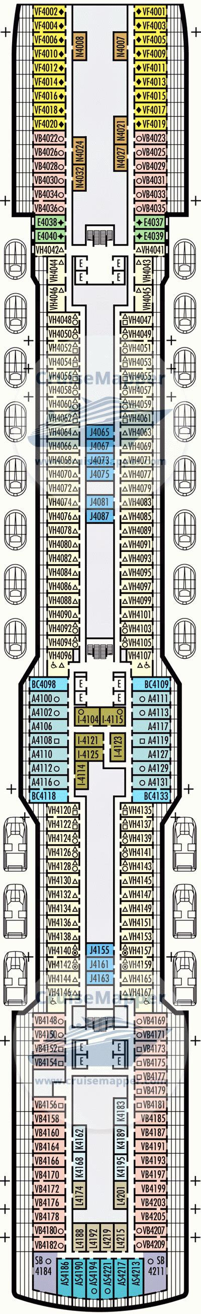 ms Nieuw Statendam deck 4 plan | CruiseMapper