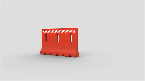 Plastic construction barrier type#1 low-poly - Download Free 3D model ...