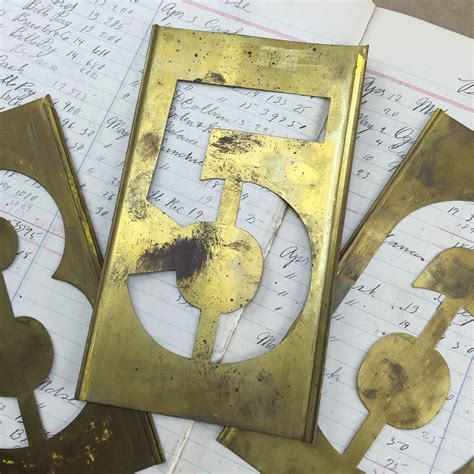 Antique Brass stencil Numbers - Vintage brass stencils - industrial ...